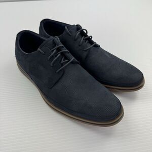 Freeman Franco Mens 10M Navy Faux Suede Oxford Casual Dress Shoes Lace Up